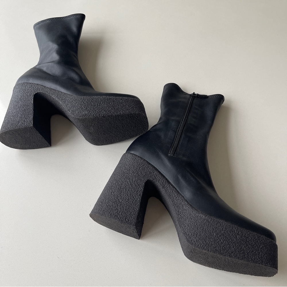 Stella McCartney Black Skyla Platform Boots Size 41 - Picture 6 of 10